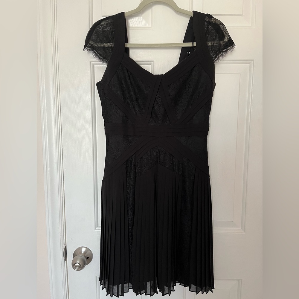 BCBGMaxAzria Aris pleat and lace detail cocktail dress